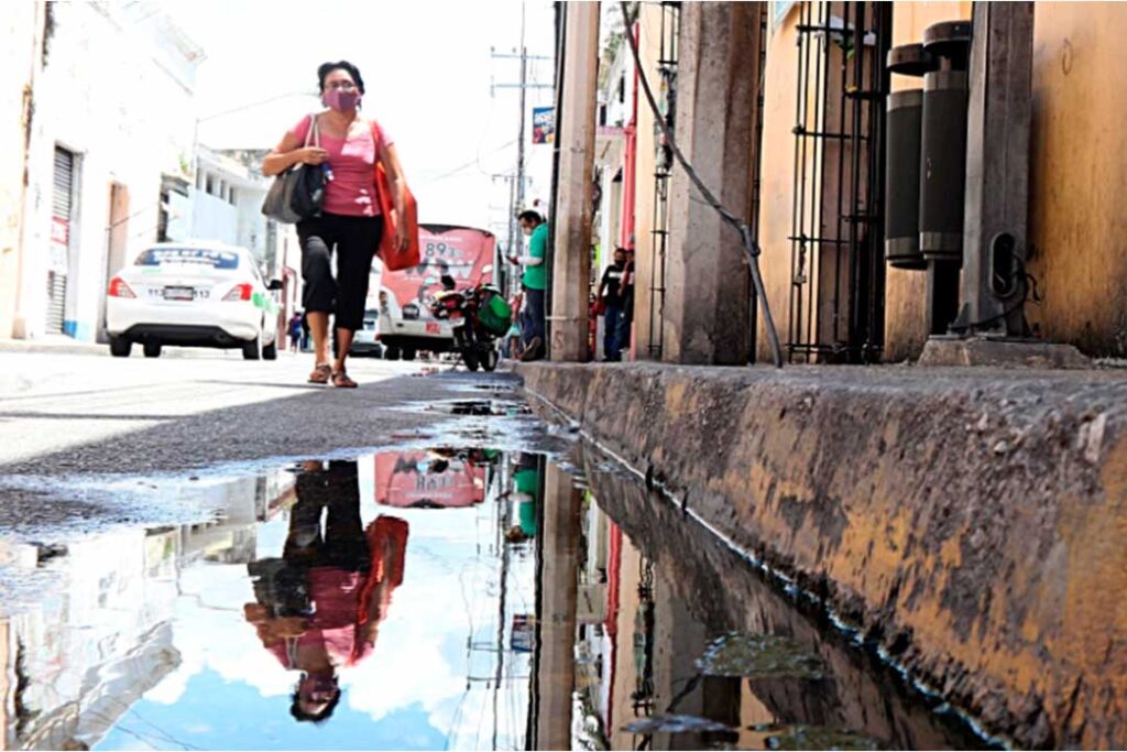 Señora caminando en la calle