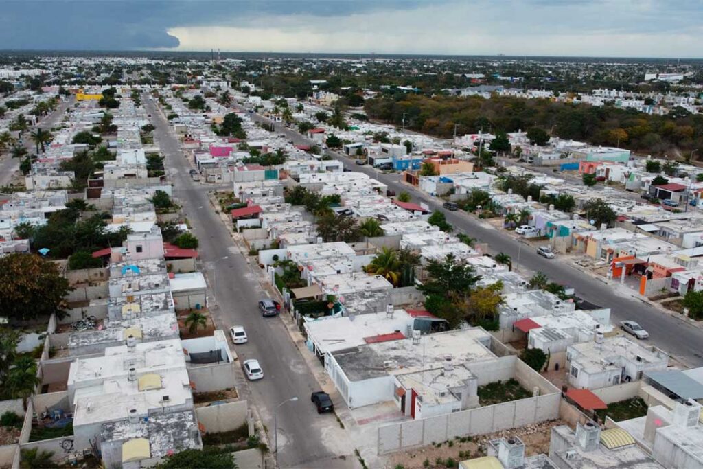 Vista aérea de la zona habitacional de Las Américas, Mérida, Yucatán